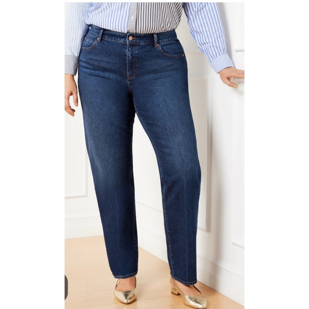 Talbots Plus Size Petite High Waisted Relaxed Jeans